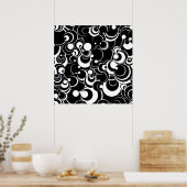 bollen en cirkels zwart-wit Abstract Poster (Keuken)