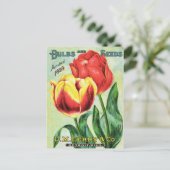 Bollen en zaadjes, rood en geel briefkaart (Staand voorkant)