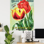 Bollen en zaadjes, rood en geel poster (Thuiskantoor)