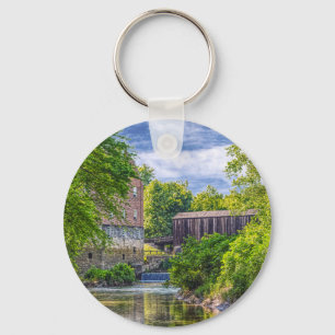 Bollinger Mill en Burfordville Covered Bridge Sleutelhanger