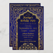 Bollywood Arabian Nights Birthday Invitation Card (Devant / Derrière)