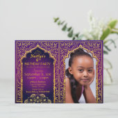 Bollywood Arabian Nights Birthday Invitation Card (Debout devant)