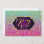 Bollywood Arabian Nights Birthday Invitation Card (Dos)