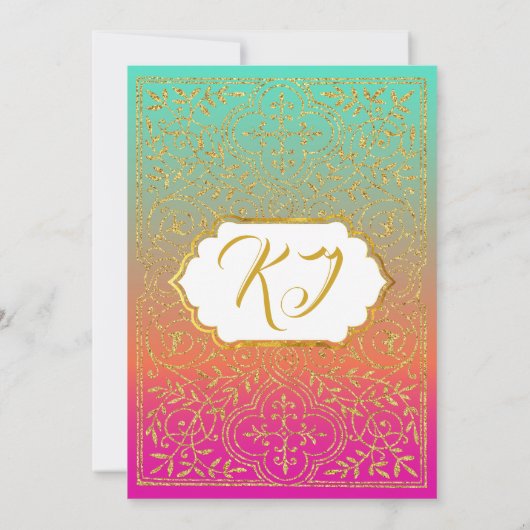 Bollywood Arabian Nights Birthday Invitation Card (Dos)