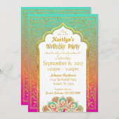 Bollywood Arabian Nights Birthday Invitation Card (Devant / Derrière)