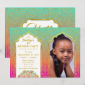 Bollywood Arabian Nights Birthday Invitation Card (Devant / Derrière)