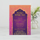 Bollywood Arabian Nights Birthday Invitation Card (Debout devant)