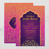Bollywood Arabian Nights Bridal Shower Uitnodiging (Voorkant / Achterkant)