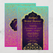 Bollywood Arabian Nights bruids Douche Uitnodiging (Voorkant / Achterkant)