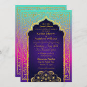 Bollywood Arabian Nights Faire-part de mariage (Devant / Derrière)