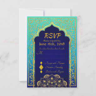 Bollywood Arabian Nights Mariage carte RSVP