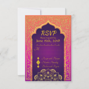 Bollywood Arabian Nights Mariage carte RSVP