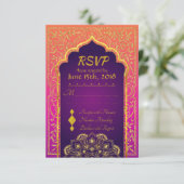 Bollywood Arabian Nights Mariage carte RSVP (Debout devant)