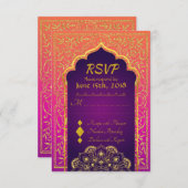 Bollywood Arabian Nights Mariage carte RSVP (Devant / Derrière)