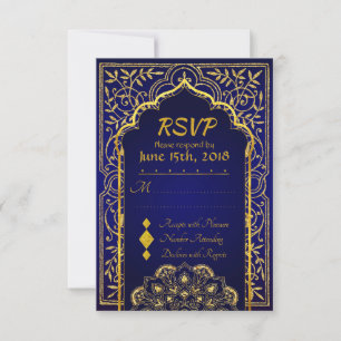 Bollywood Arabian Nights Mariage carte RSVP