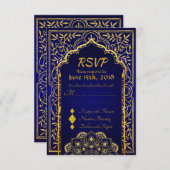 Bollywood Arabian Nights Mariage carte RSVP (Devant / Derrière)