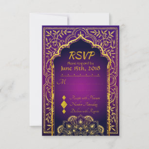 Bollywood Arabian Nights Mariage carte RSVP