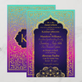 Bollywood Arabian Nights Trouwkaart Uitnodiging (Voorkant / Achterkant)