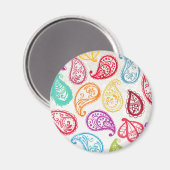 Bollywood Indian Paisley branché Rainbow Magnet (Recto/Verso)