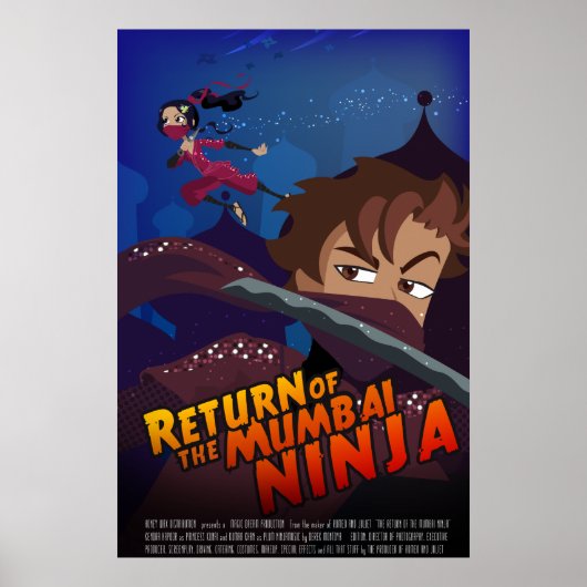 Bollywood Wannabe Ninja Poster (Voorkant)