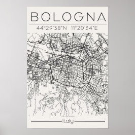 Bologna City Map Poster Modern Minimal Urban art 