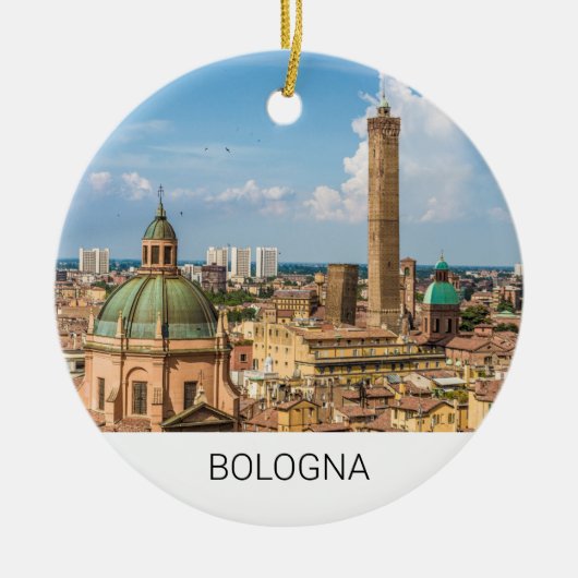 Bologna Emilia-Romagna Italië Panorama Souvenir Keramisch Ornament (Voorkant)