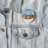 Bologna Emilia-Romagna Italië Panorama Souvenir Ronde Button 5,7 Cm (In situ)