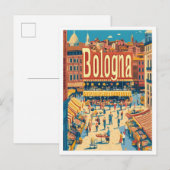 Bologna Italië Art Vintage Travel Illustratie Briefkaart (Voorkant / Achterkant)