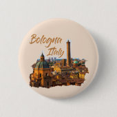 Bologna Italië: Historisch centrum Ronde Button 5,7 Cm (Voorkant)