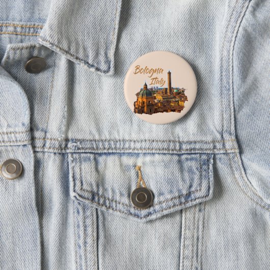 Bologna Italië: Historisch centrum Ronde Button 5,7 Cm (In situ)