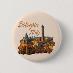 Bologna Italië: Historisch Centrum Ronde Button 5,7 Cm