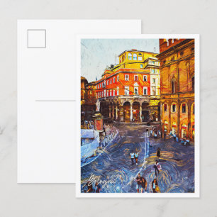 Bologna Italië Mooie olieverfstad Briefkaart