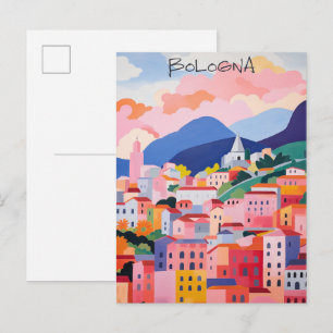 Bologna Italië Reis Stad Schilderen Esthetisch Briefkaart