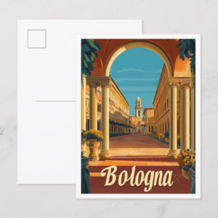 Bologna Italië Vintage Travel Illustratie Briefkaart