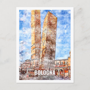 Bologne Italie Travel Place Watercolor Carte posta