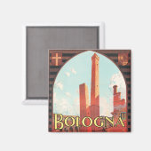 Bologne Italie voyage millésime Magnet (Recto/Verso)