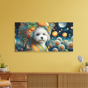 Bolognese hond canvas afdruk