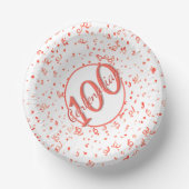 Bols En Carton 100e Soirée Centenaire Coral/Blanc (Recto)