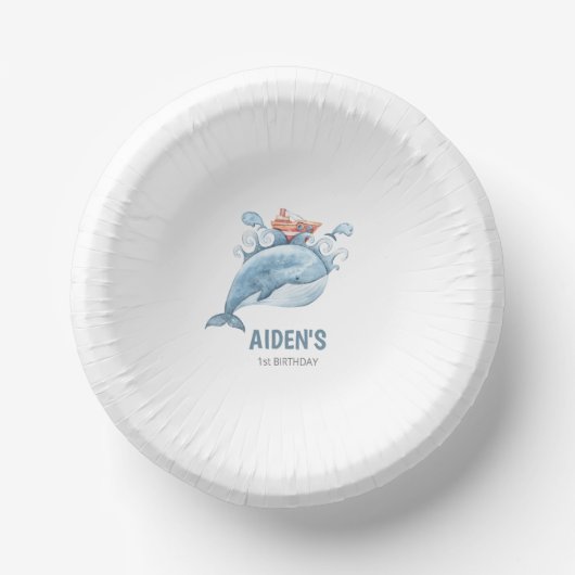 Bols En Carton 1er anniversaire fête bleue (Recto)