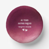 Bols En Carton 40 ans Anniversaire Aquarelle Mariage Ruby (Recto)