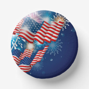 Bols En Carton 4 juillet Bowles de papier patriotique