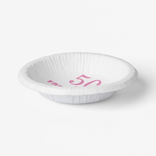 Bols En Carton 50 Et Fabuleux Rose Stylish Anniversaire Party mig (Angulaire)