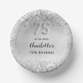 Bols En Carton 75e anniversaire argent élégant confetti (Recto)