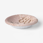 Bols En Carton 80e anniversaire rose or blush rose nom (Angulaire)