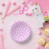 Bols En Carton À damiers déformée mode rose et blanc Motif (Fête)