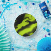 Bols En Carton Abstrait 3 en noir et vert citron (Fête)