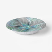 Bols En Carton Abstrait Bleu Vert Papillon Imaginaire Fractal Art (Angulaire)