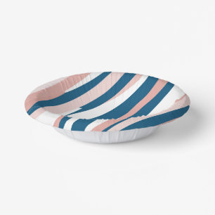 Bols En Carton Abstrait Rose Bleu et Blanc