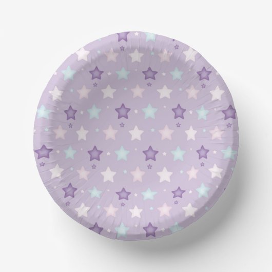 Bols En Carton Adorable Plaque Papier Pastel violet étoile multic (Recto)