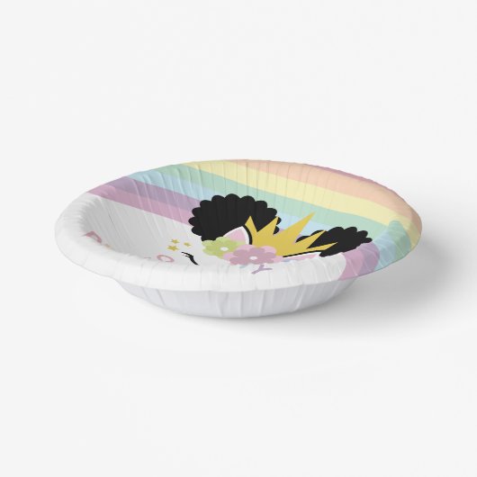 Bols En Carton Afro Puff Unicorn Rainbows fête d'anniversaire (Angulaire)